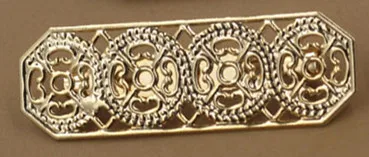 Gold Plated BoYuTe 20 шт. 15*47 мм филигранный цветок база брошь булавки 3 цвета Покрытие ручная работа ювелирные изделия аксессуары - Цвет: Gold Plated