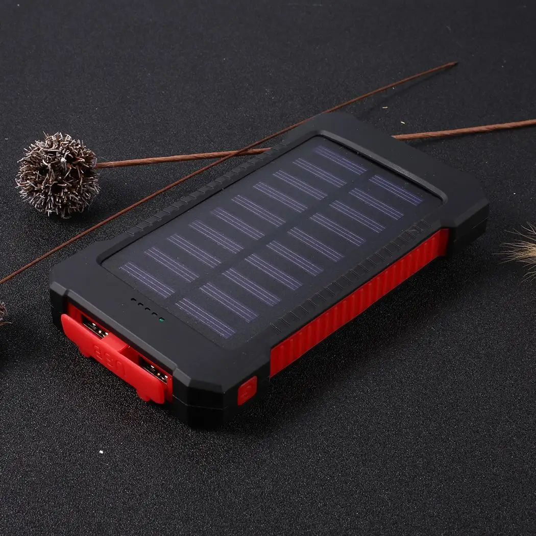 20000 mAh открытый солнечный банк силы портативный 2 USB зарядное устройство банк силы вешалка компас внешняя батарея для Xiaomi Mi iPhone samsung