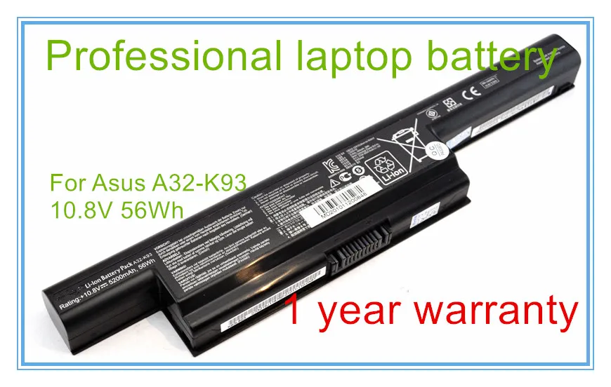

10.8V 56Wh Original Laptop Battery A32-K93 For K93 K93S K93SV A93 A95 A32-K93 A41-K93 A42-K93 6CELL