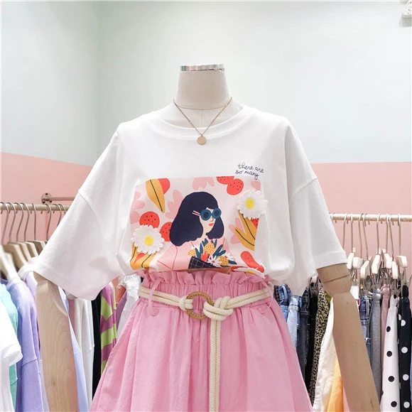 3 цвета 2019 Лето корейский стиль Мода Цветочный Вышивка женские Топы короткий