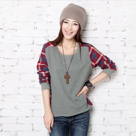 2017 женские летние стильные белые королевские синие футболки в клетку с вырезом