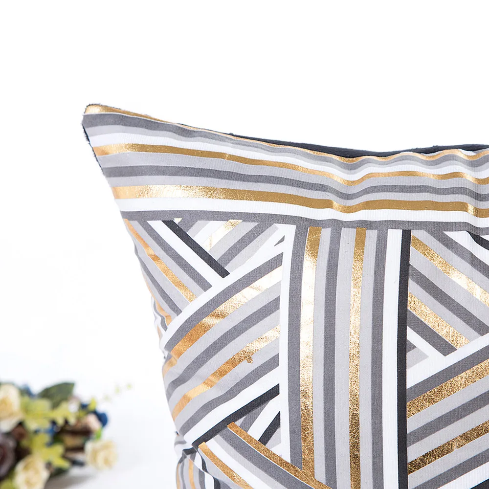 New Year decoration Gold Foil Printing Pillow Case Sofa Waist Throw Cushion Cover Home Decor Christmas Decorations For Home#CG1
