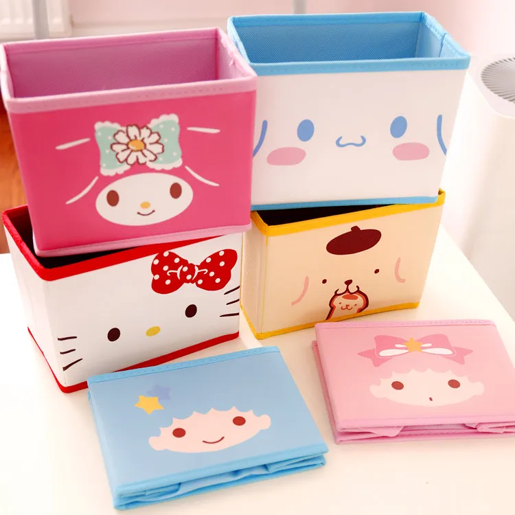 Мультяшная hello kitty My Melody Cinnamoroll pompomprin маленькая звезда, косметички, игрушка, складная коробка для хранения косметики, сумка