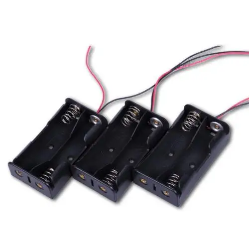 

Пластиковый чехол для хранения аккумуляторов для 2 X AA 2xAA 3V с проводными выводами