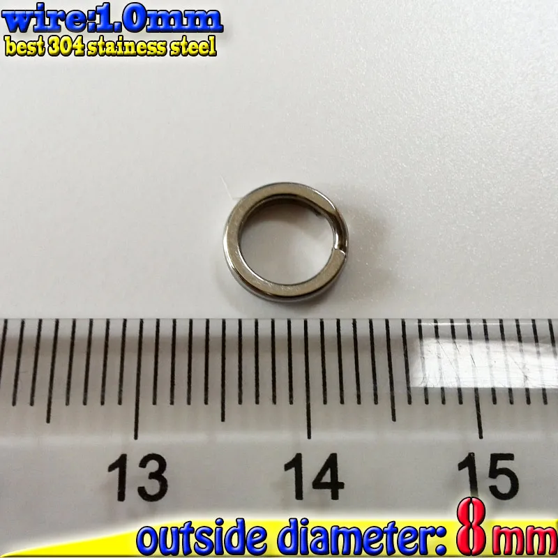 Фото 2017 рыболовные разрезные кольца wire1.0mm * OD8mm 60 шт./лот хорошее качество 304 нержавеющая сталь усиление твердости №2