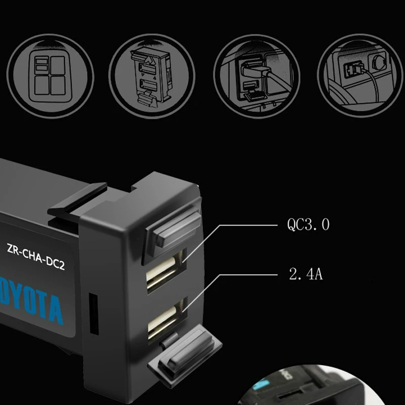 Автомобильный Интерфейс USB Зарядное устройство duali порт с QC 3 0 Быстрая зарядка для