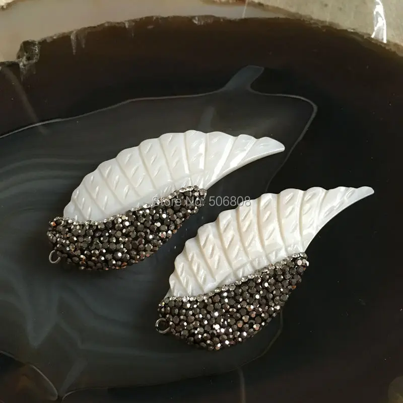 3 шт. Подвески в виде натурального ракушка-крылья резная подвеска кости с