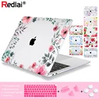 Пластиковый жесткий чехол Redlai с цветочным принтом для MacBook Air Pro Retina 11 12 13 15 16 дюймов Сенсорная панель 2020 A2141 A2289 A2179 A2337