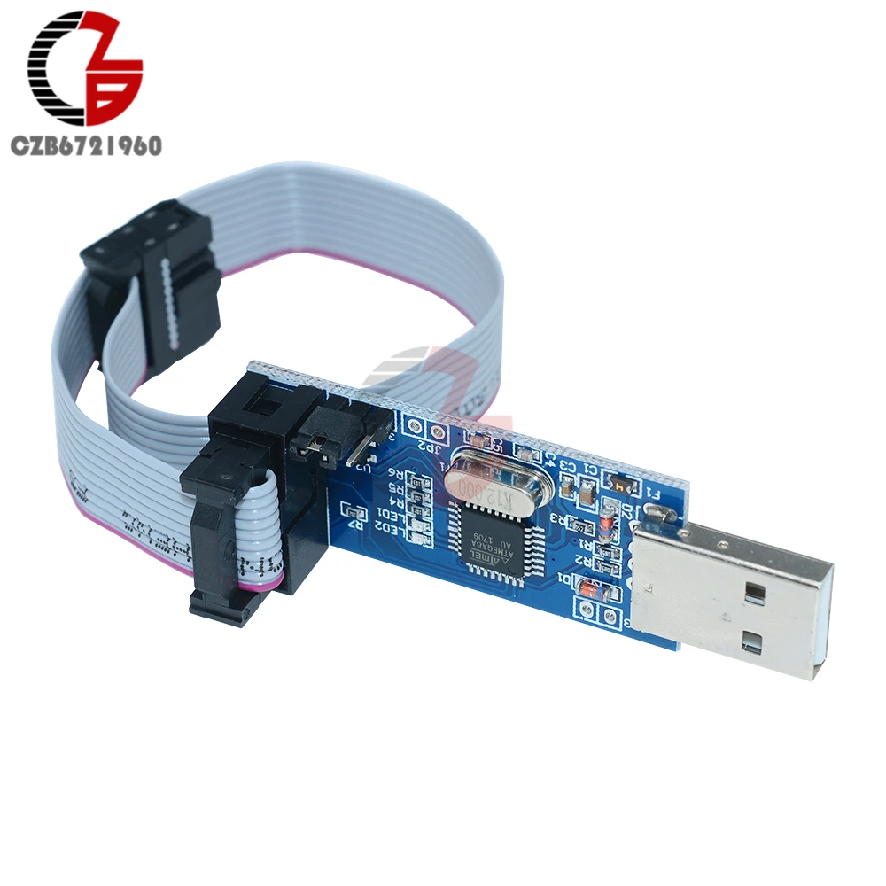 1 комплект USBASP USBISP AVR программатор 3 В 5 в USB ATMEGA8 ATMEGA128 ASP ISP ATtiny CAN PWM + 10Pin провод для Win7