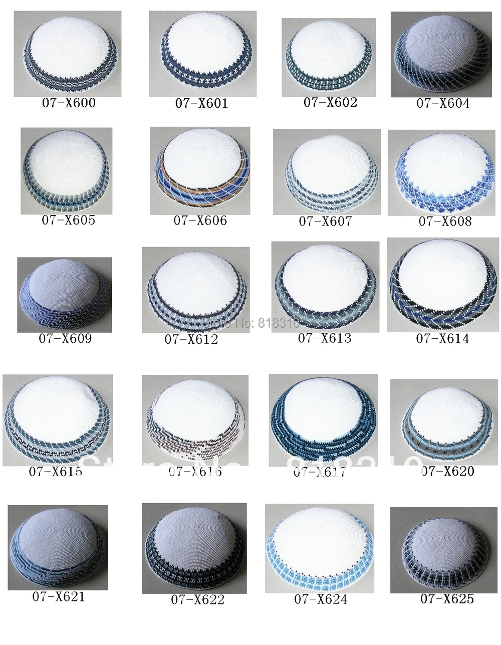 Фото Высокое качество DMC ручной работы вязаный YARMULKE KIPPAH Белый Топ Цена за штуку|top