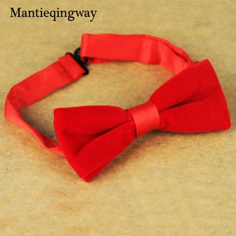 Мужские галстуки бабочки Mantieqingway вельветовые для свадьбы или однотонные черного