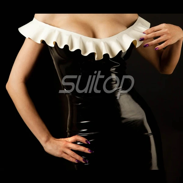 Латексное резиновое облегающее платье карандаш черного цвета сексуальный