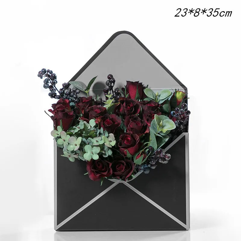 1 шт Конверт Сумочка Цветочная коробка 23*8*35 см ручная Складная Цветочная коробка цветочный магазин свадебные упаковочные материалы Поставки