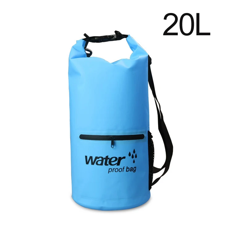 Blue 20L ПВХ 5L 10L 20L Открытый водонепроницаемый мешок сухой мешок плавательный мешок хранения для путешествий рафтинг гребли Каякинг Каноэ - Цвет: Blue 20L