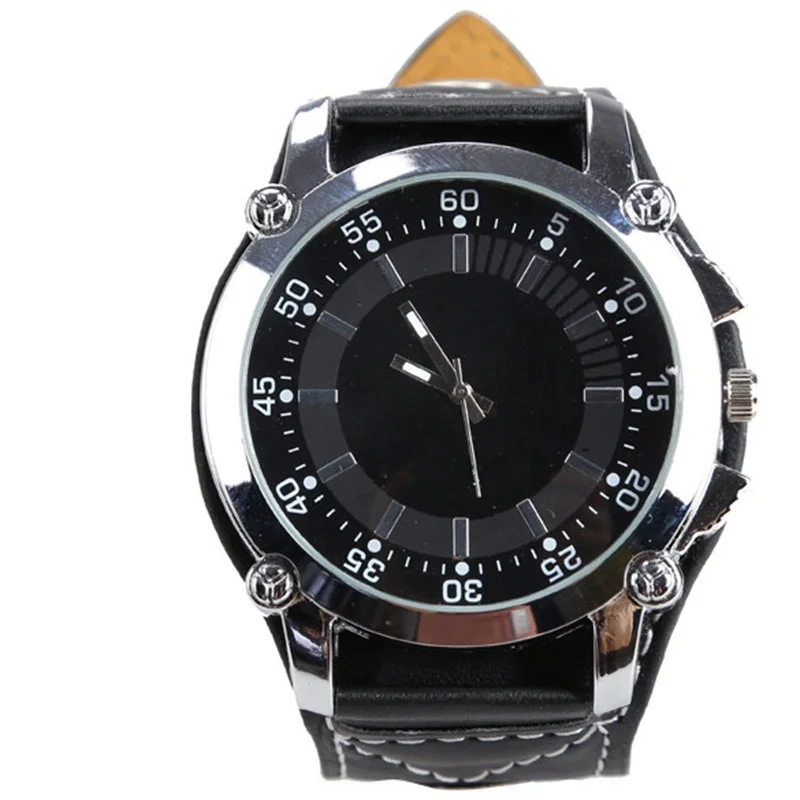 Новые модные мужские часы с таймером большим циферблатом черные аналоговые