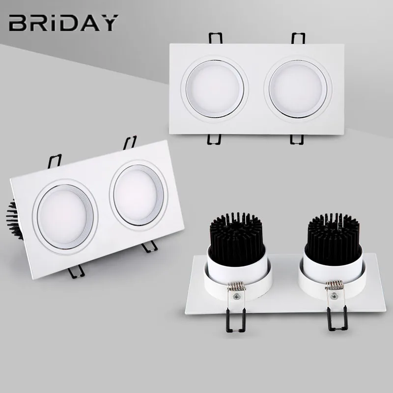 Сверхъяркий светодиодный квадратный Точечный светильник Cob с регулируемой