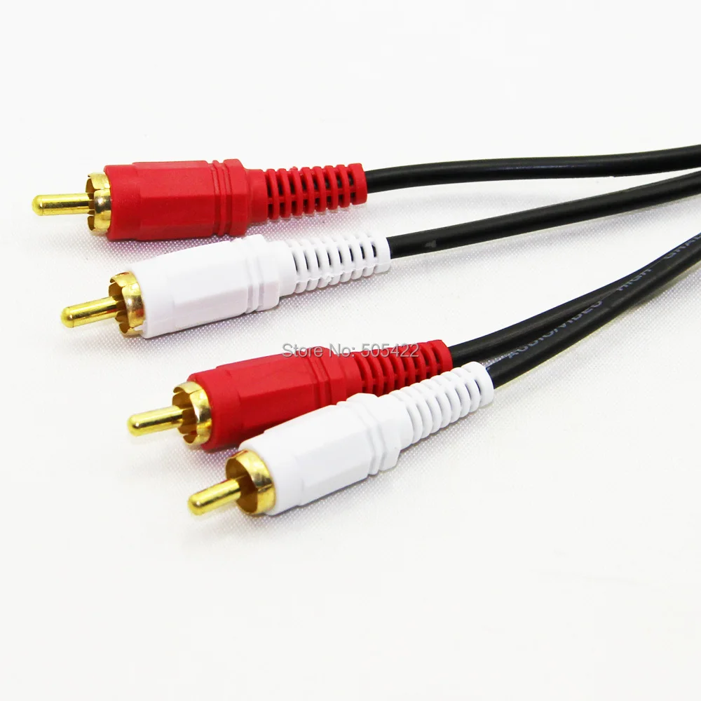 Позолоченный 2 RCA к папа мужчине двойной стерео аудио кабель Шнур DHL доставка |