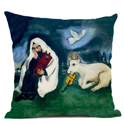 Master Chagall, льняная наволочка с рисунком маслом, декоративная наволочка для подушки для офиса и дома, Almofada Cojines Coussin