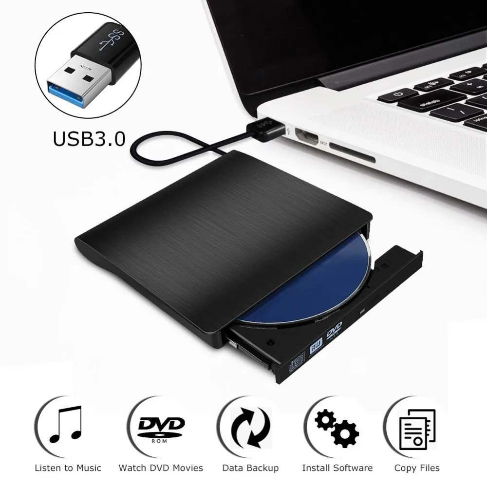 Внешний USB 3 0 DVD накопитель горелка тонкий портативный драйвер для ноутбука MacBook