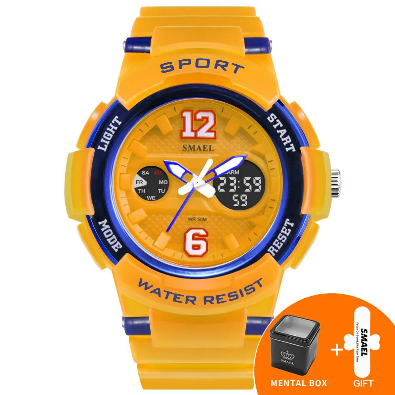 Yellow with Box Женские часы, светодиодный, водонепроницаемые, розовое золото, белые, женские часы, Топ бренд, кварцевые часы, браслет, 1632, Relogio Feminino, женские часы - Цвет: Yellow with Box