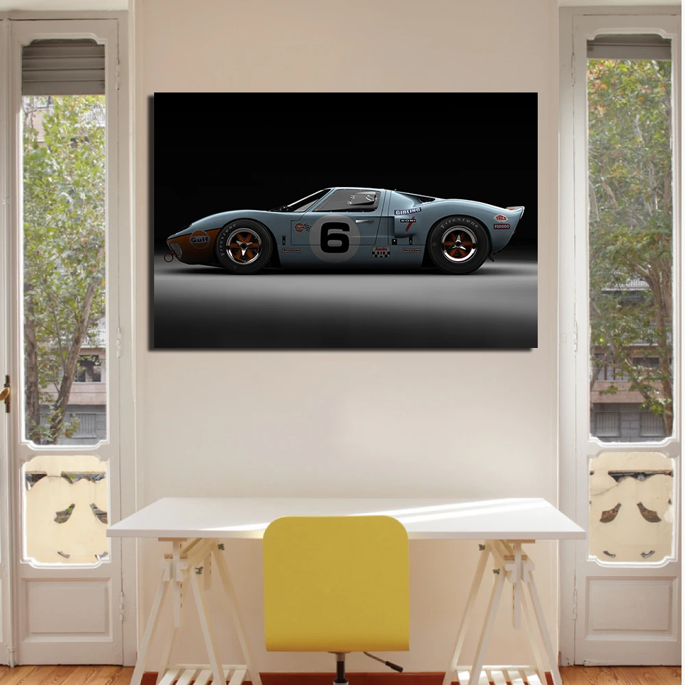 1969 Ford GT40 Le Mans Supercar плакаты настенные художественные картины декоративные для