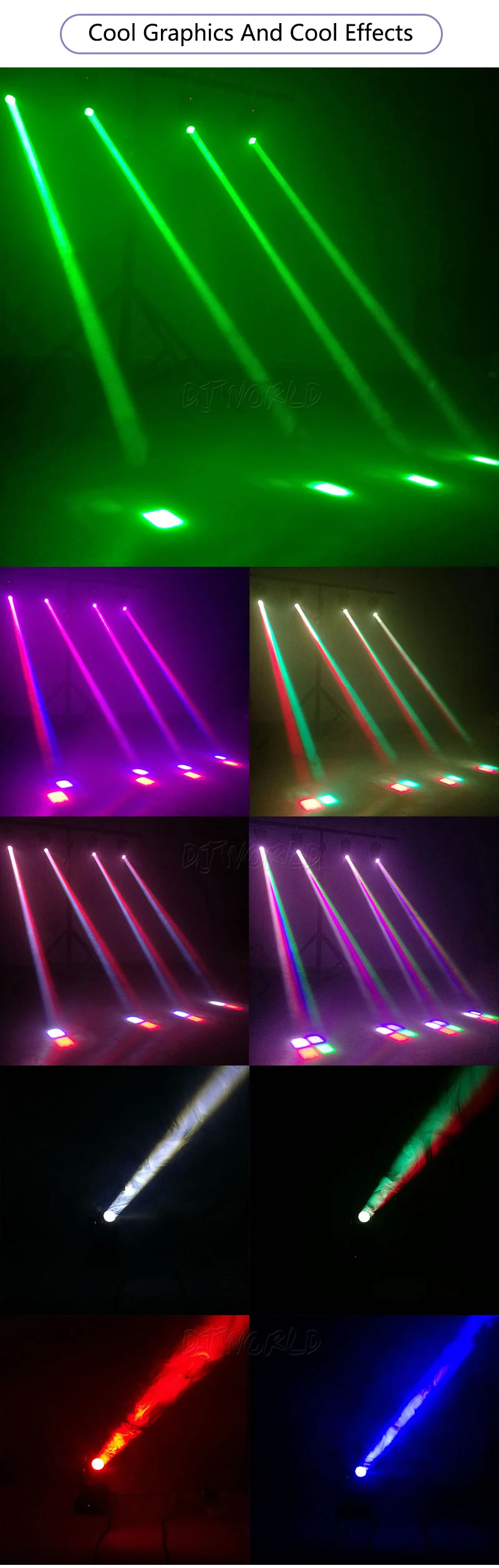 DJworld LED Spotlight With DMX512 10W RGBW LED Business Lights with Professional for Party KTV Disco DJ Party Club Dance Floor