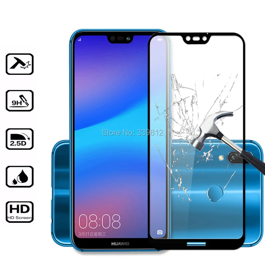 Для huawei P20 Pro Lite Полное покрытие из закаленного стекла Защитная пленка для экрана