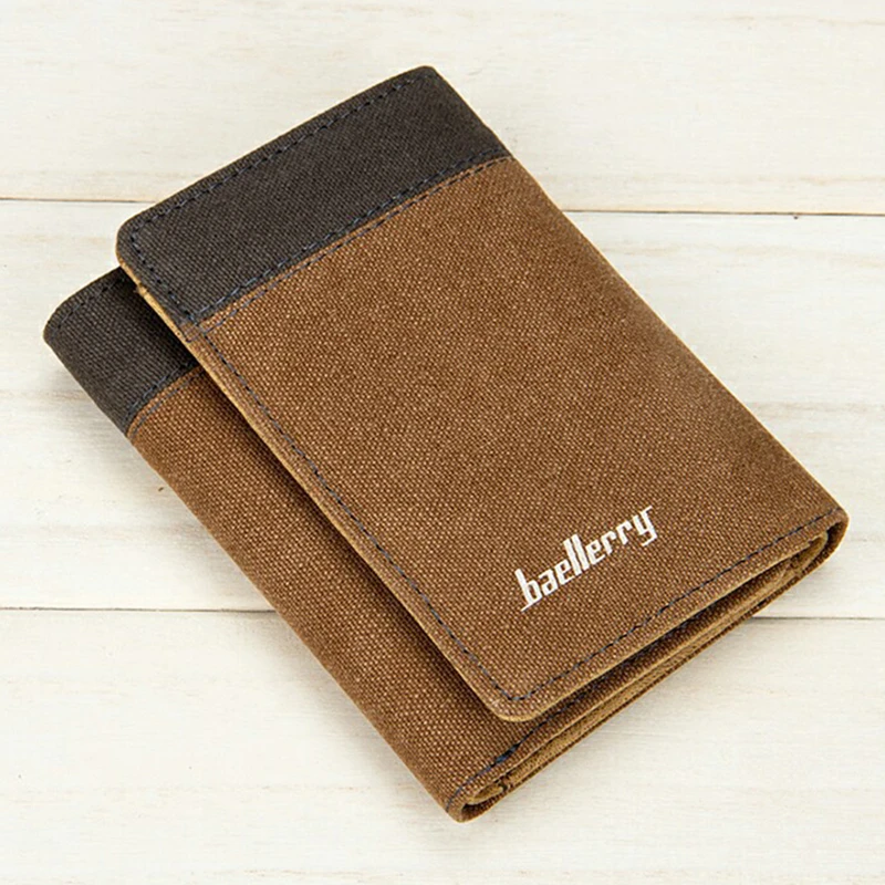 Холщовый кошелек для мужчин простой Повседневный стиль Короткий Мужской