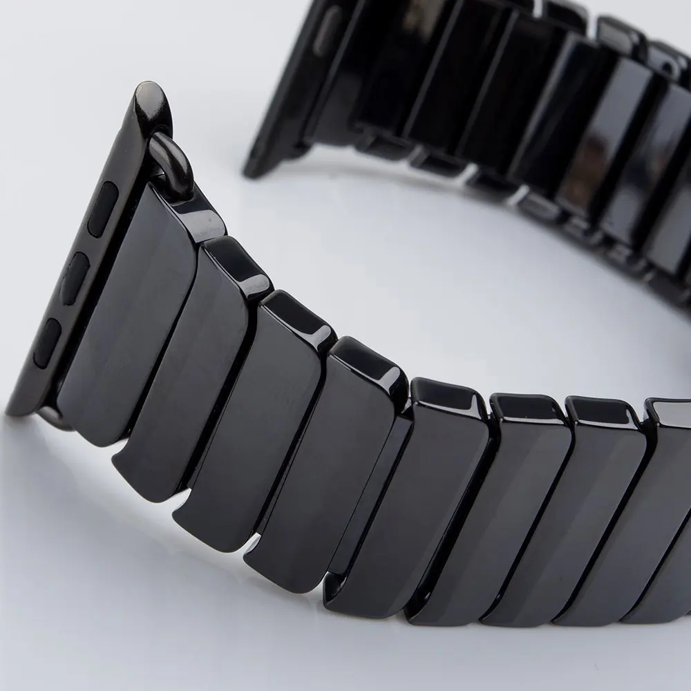 Керамический ремешок для часов Apple Watch регулируемый с пряжкой бабочкой серии 1 2 3