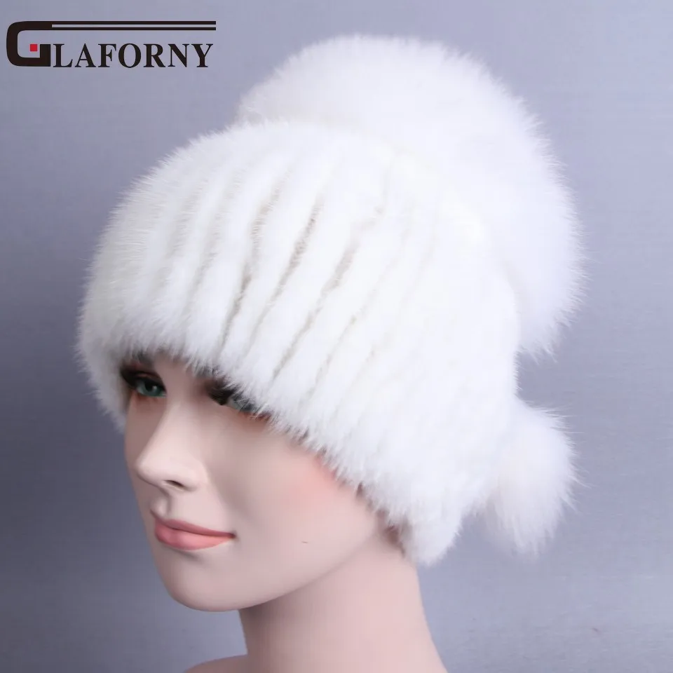 Glaforny 2018 новые дизайнерские женские шапочки из натурального меха норки с