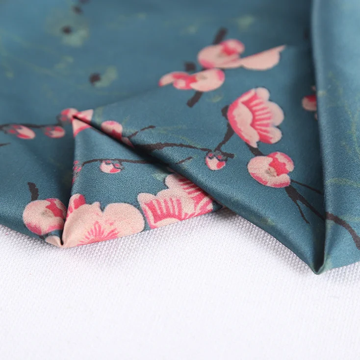 Mylb красивая ткань с цветами сливы для платьев|Ткань| |