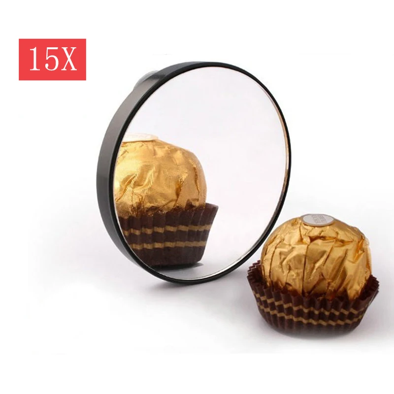 Зеркало для макияжа 15X 10X 5X увеличительное зеркало переднего стекла с двумя присосками косметических инструментов круглое зеркало для макияжа, бритья косметический Уход за лицом