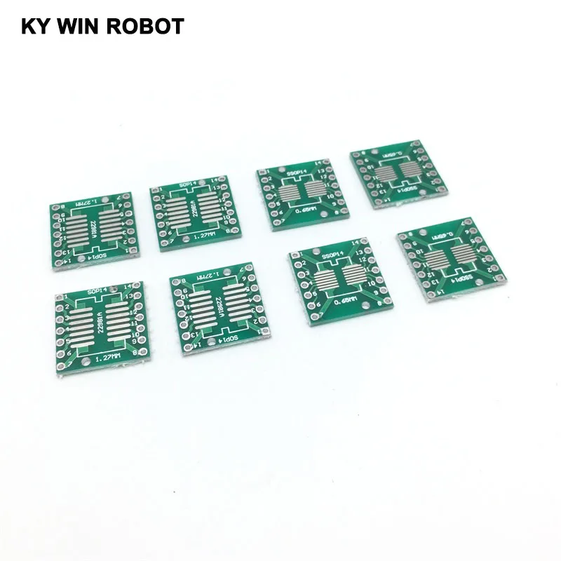 10 шт. SOP14 SSOP14 TSSOP14 к DIP14 Pinboard SMD адаптер для DIP 0 65 мм/1 27 мм до 2 54 Pin Pitch PCB плата