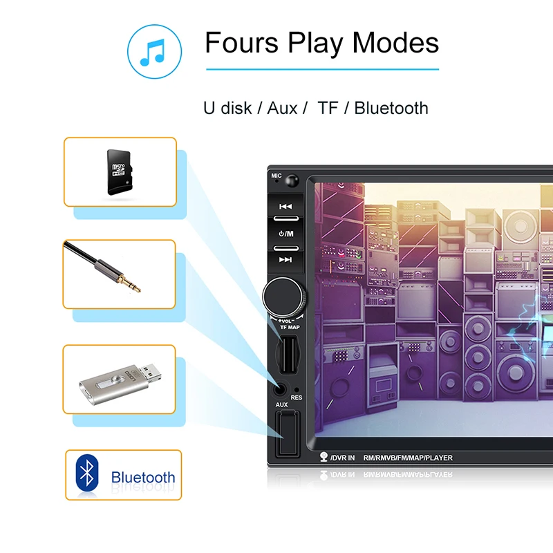 2 Din автомобильное радио HD 7 &quotсенсорный экран Bluetooth стерео Rudio MP5 плеер авторадио