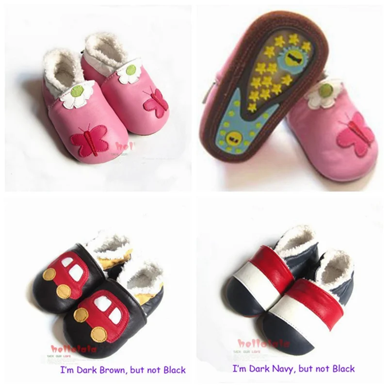 

Retail Handmade Warm Fleece Leather Kids Shoes Baby First Walkers for Boy Girl Children's Footwear Newborn Infant Bebes Products