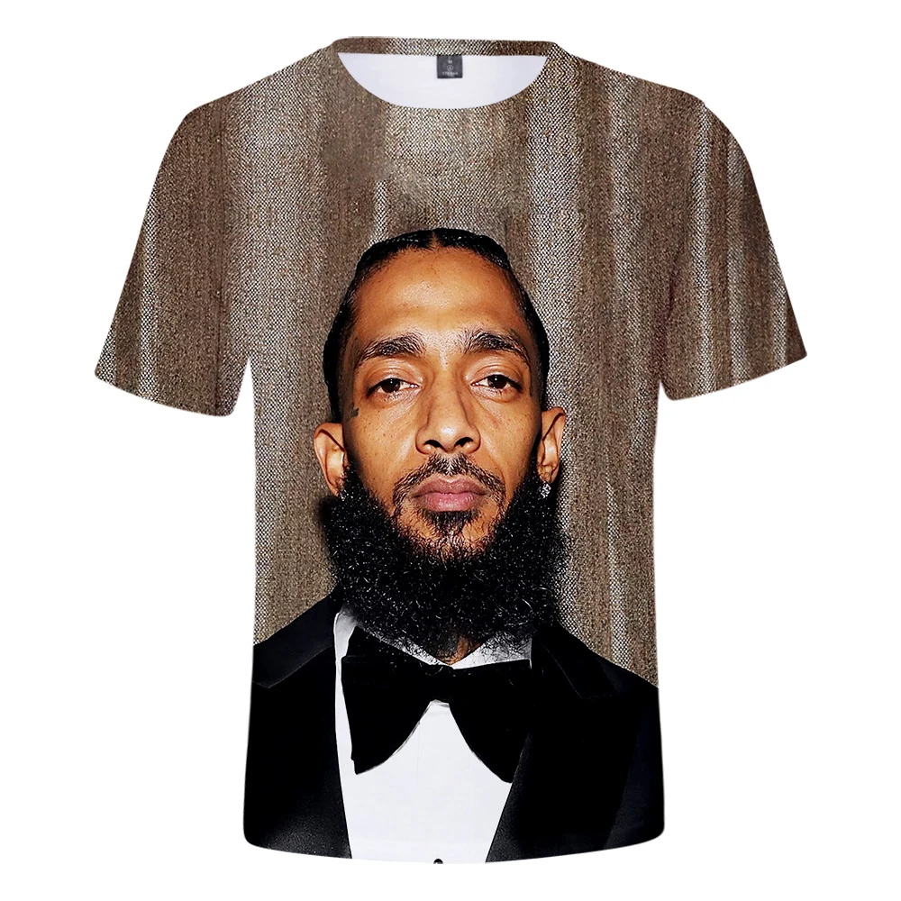 Короткая футболка с принтом Rapper nipsey hussle, Мужская/женская футболка в стиле Харадзюку, хип-хоп, футболка с коротким рукавом, крутая уличная одежда nipsey hussle
