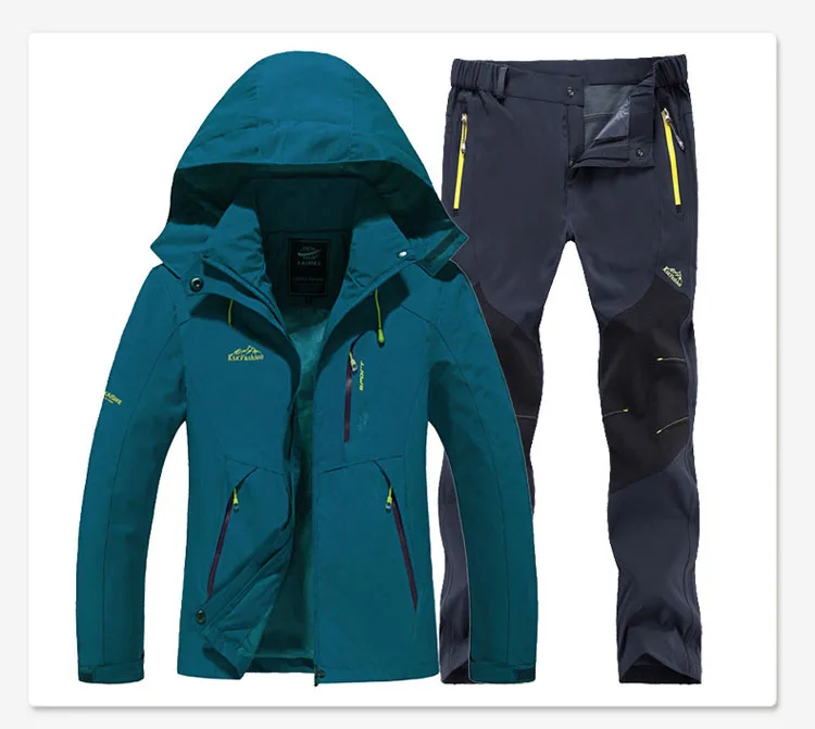 cowboy blue gray TRVLWEGO мужские весенние походные куртки для рыбалки, брюки, набор для кемпинга, альпинизма, походов, осени, для путешествий, быстросохнущие штаны - Цвет: cowboy blue gray