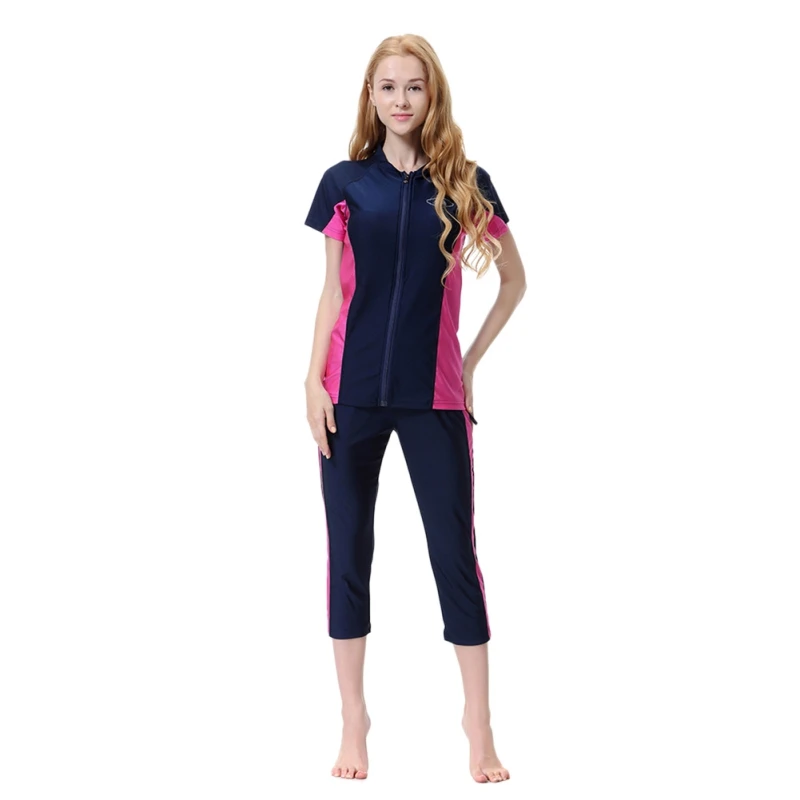 Женский скромный купальник с коротким рукавом в стиле пэчворк|swimwear muslim|swimwear short