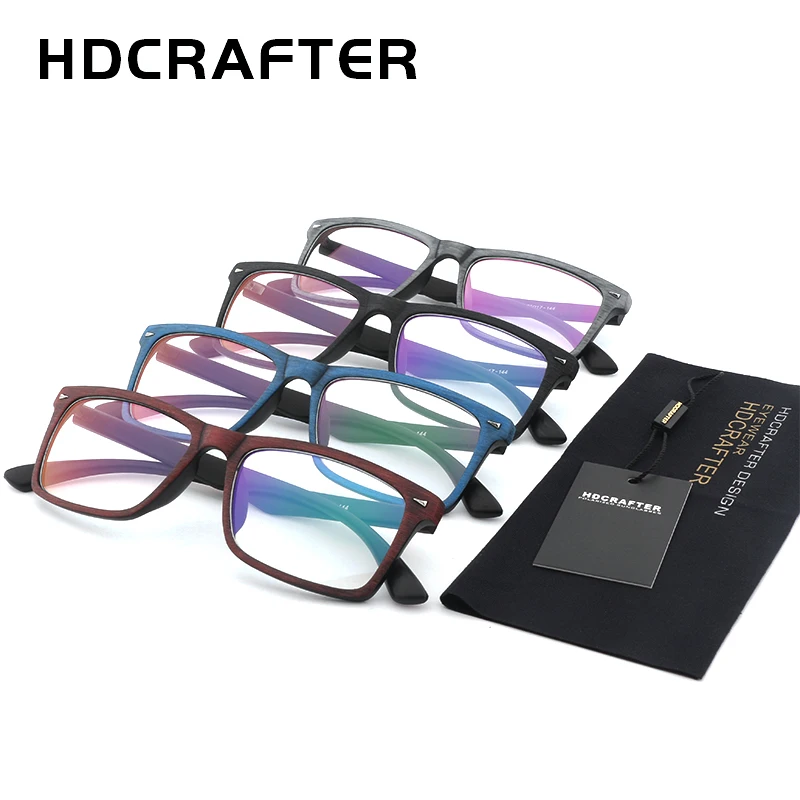 HDCRAFTER Ретро оправа очки женские унисекс деревянный узор оптические для
