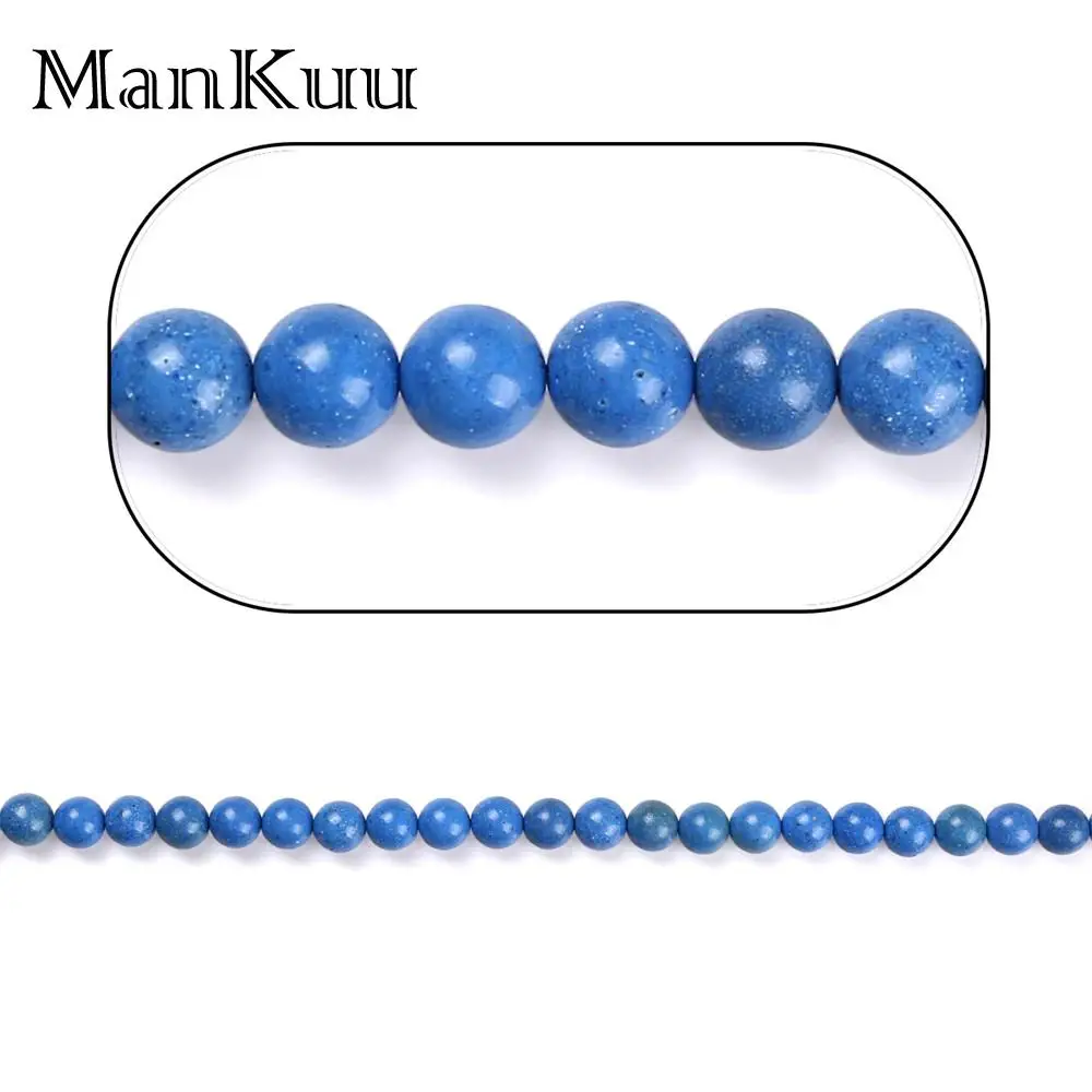 ManKuu 6 мм/8 мм окрашенные Бусы из бирюзы фиолетовый/красный/синий Пластик Камень