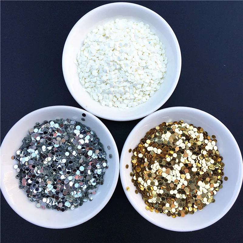 

10g/Pack Diameter 2.5mm Flat Dot Shape Loose Sequins Paillettes for Nail art, Nails DIY Craft, Wedding Decoration Confetti