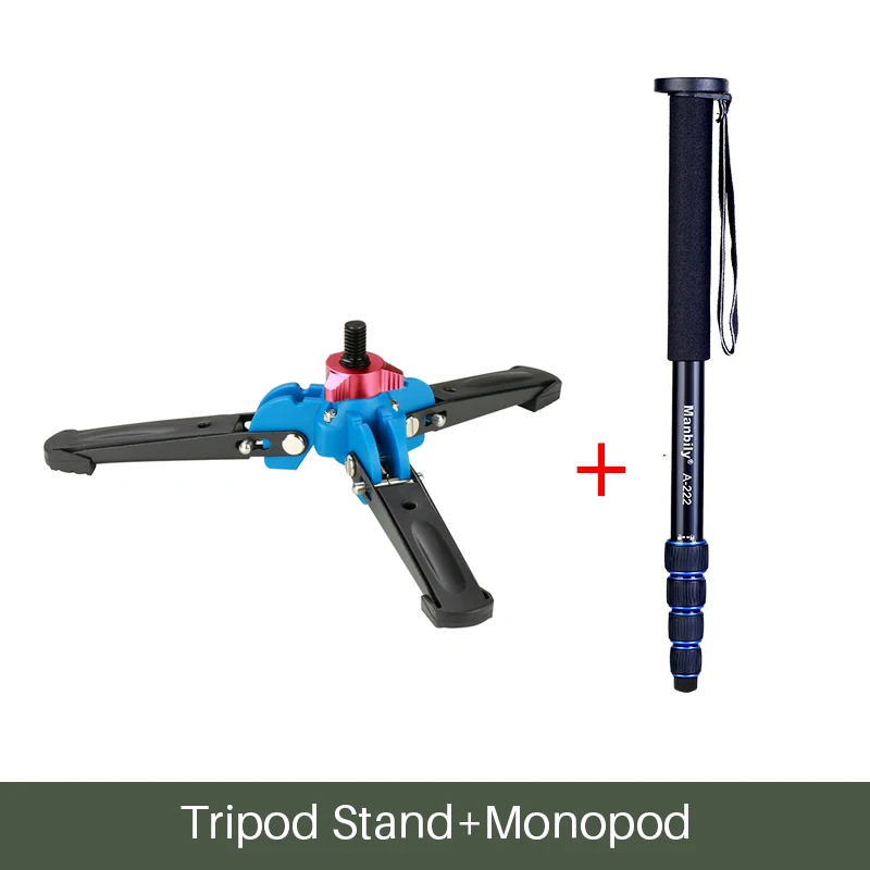 Tripod w Monopod A-222 65 дюймов алюминиевый монопод DSLR Unipod Manbily трость Флип замок w штатив Statief для Canon Nikon sony смартфон - Цвет: Tripod w Monopod