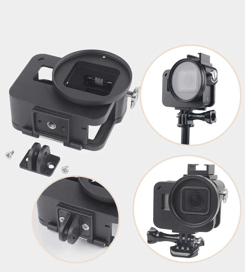 Алюминиевый Чехол hero 5, 6, 7, защитный корпус из сплава, чехол, металлическая рамка, УФ-фильтр для GoPro Go Pro hero, аксессуары для камеры