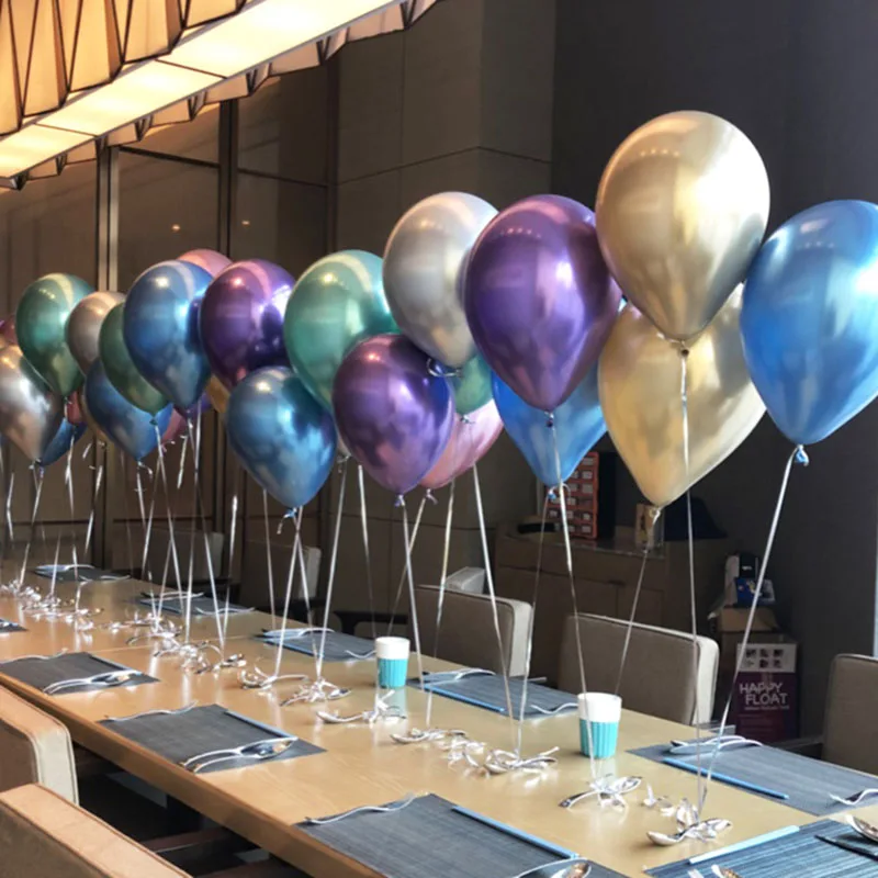 100pcs 12inch 2.8g Metallic Thick Pearl Chrome Latex Balloons Happy Birthday Party Decorations Kids Wedding Helium Air Ballon | Дом и сад