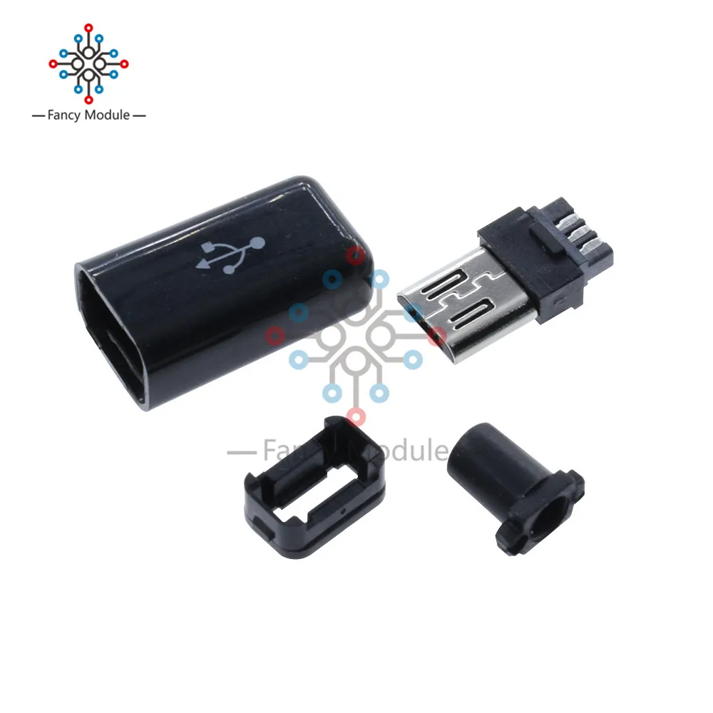Набор разъемов Micro USB для штепсельной вилки DIY 10 шт. черные чехлы|kit connector|kit kitskit diy |