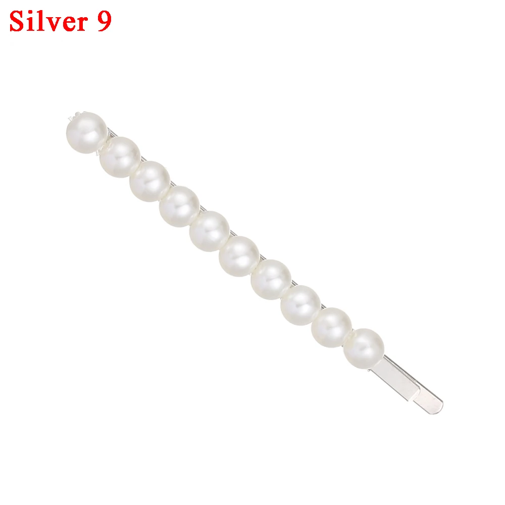 Silver 9 1 шт., новинка, элегантная лента для волос с искусственным жемчугом, заколки для волос, свадебные Роскошные модные украшения для женщин, подарки, аксессуары для волос - Окраска металла: Silver 9