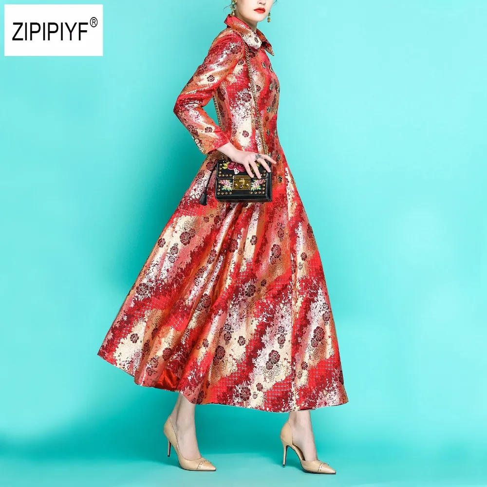 Женский винтажный удлиненный Тренч из ткани Добби двубортный атласный с