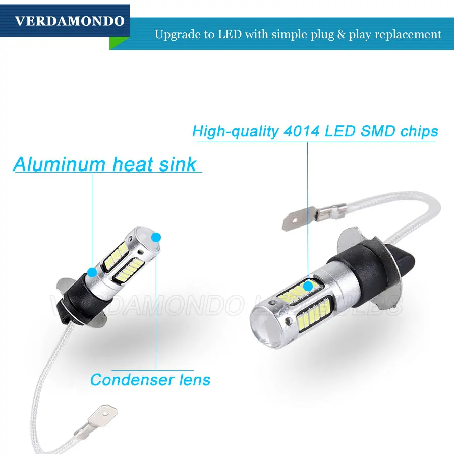 1 шт. H3 4014 30 SMD лампы высокой Мощность светильник Светодиодный Противотуманные