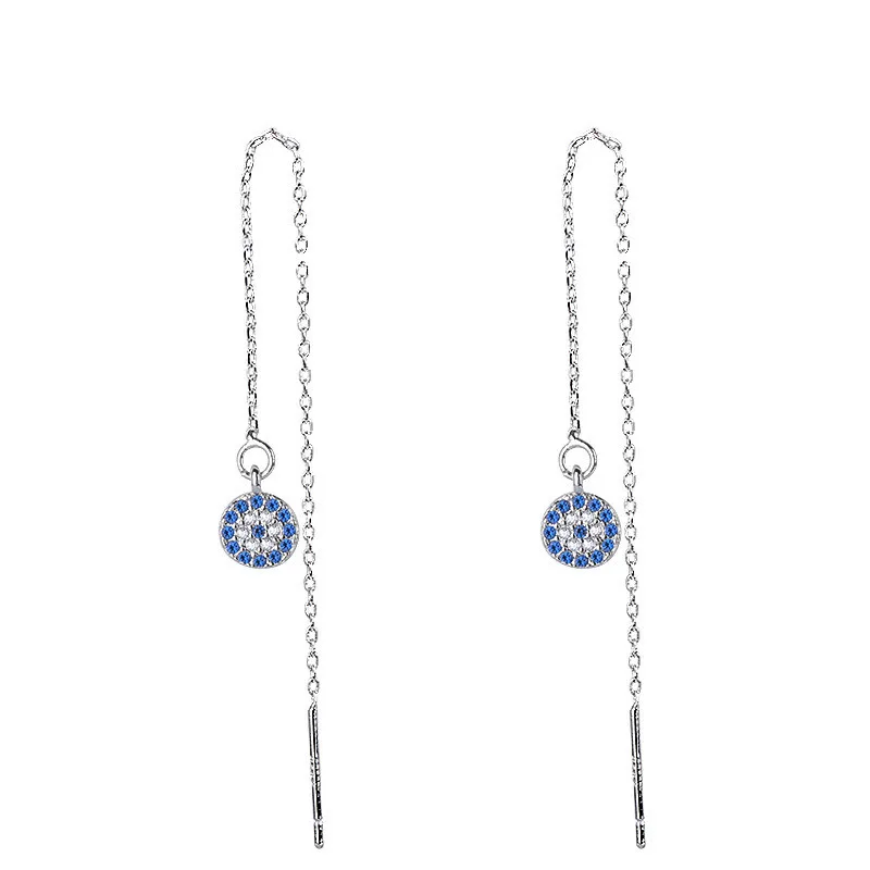JQUEEN 2019 New Arrival Charm Blue Stone Nar Nail Earring Woman Fashion Elegant Crystal Circle Ear Stud Wedding Party Jewelry | Украшения и