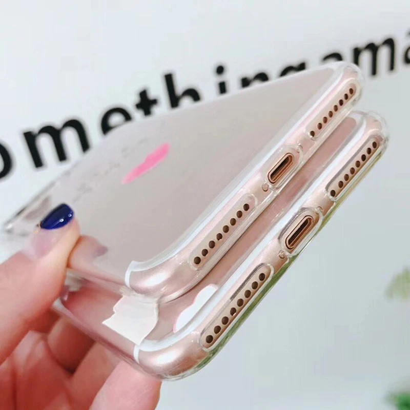 LACK Lovely Cartoon Letters Clear Phone Case For iphone 6 6s Simple Love Heart Soft TPU Cases 7 8 Plus X Back Cover |